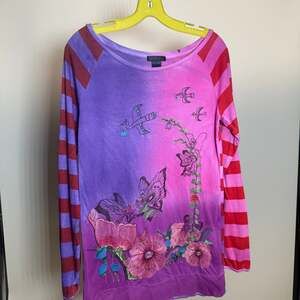 VTG Custo Barcelona 90s avant garde striped longsleeve